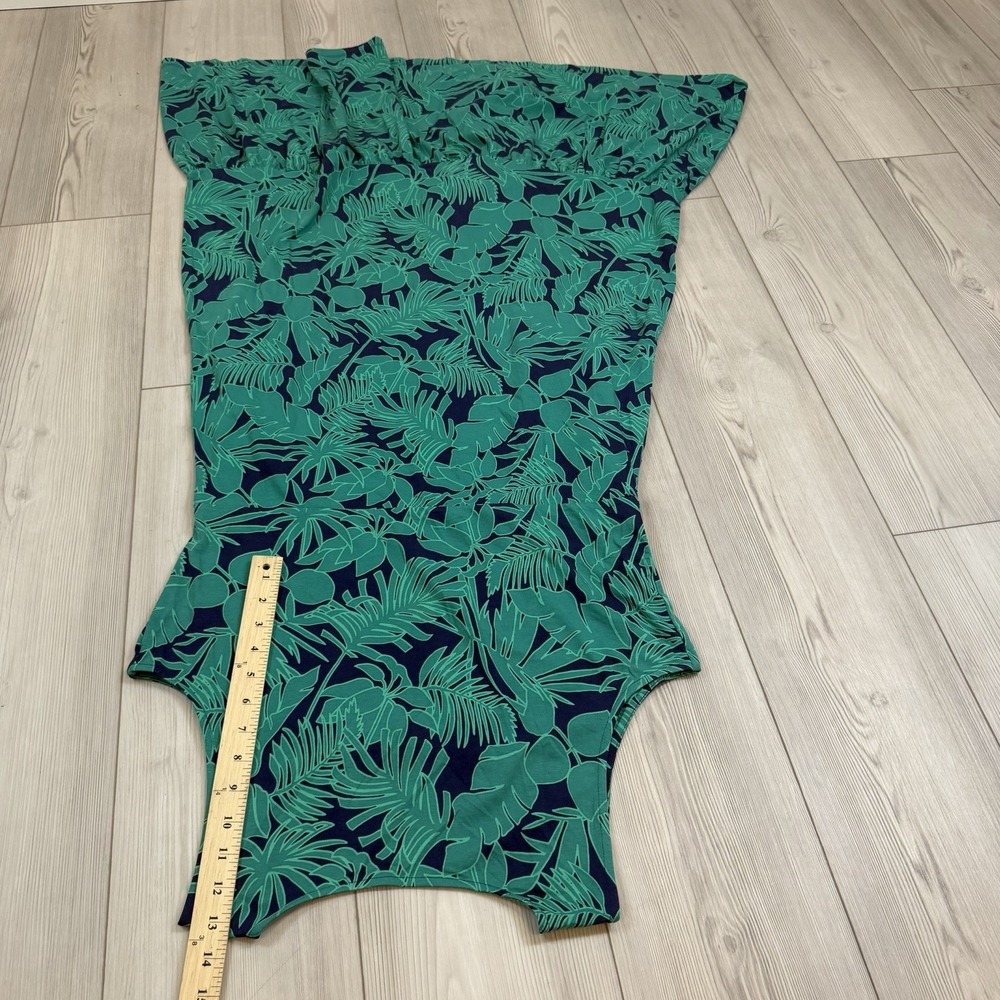 Lands' End square neck tiered maxi dress Size Large Petite 14/16 Sleeveless Leaf - Picture 10 of 10